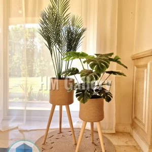 Plant pot with wooden stand shape8